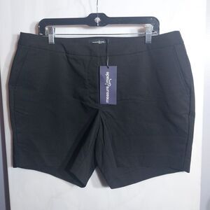 Measure & Made Black Chino Shorts  18.2 Plus High Rise Stretch Tailored NWT